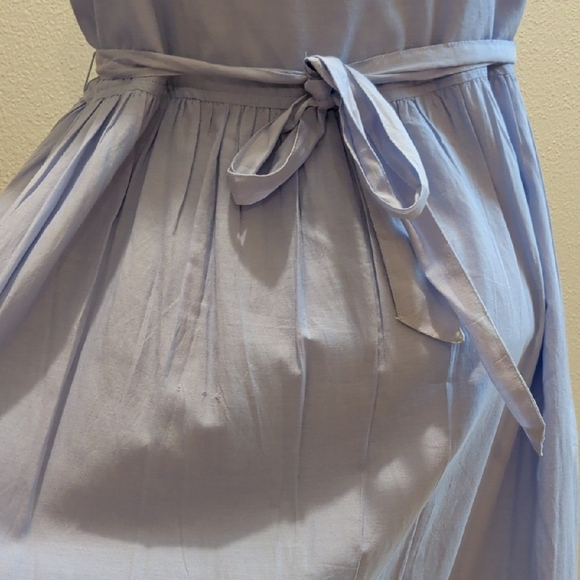 Embroidered Blue Sleeveless Dress - Picture 6 of 7